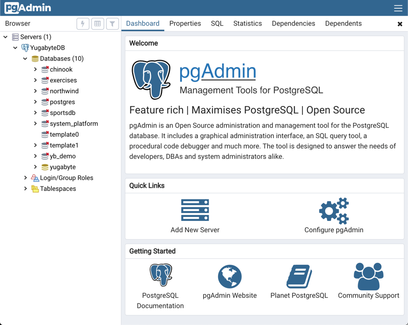 pgAdmin application