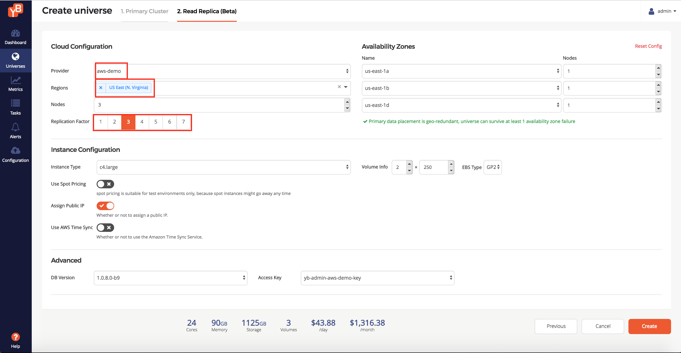 Create Read Replica Cluster on AWS